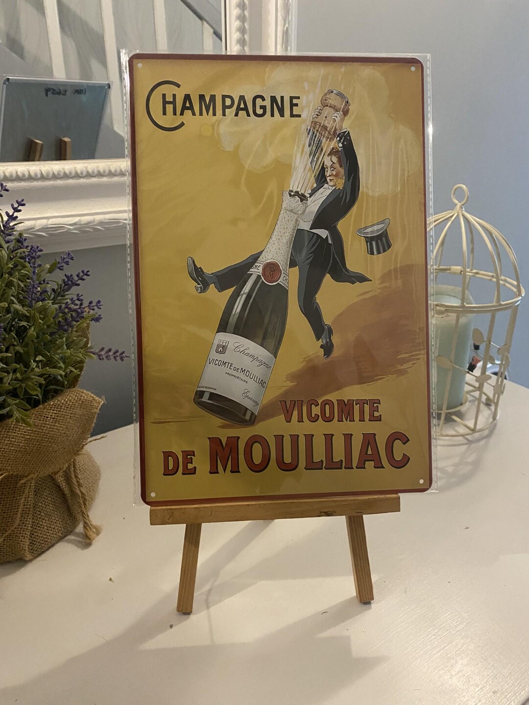 Affiche Décorative Champagne Vicomte De Castellane - Art Vintage - Pour Bureau Ou Salon