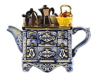 French Stove Large Novelty Tea Kettle - Unique Tea Pot for Collectors