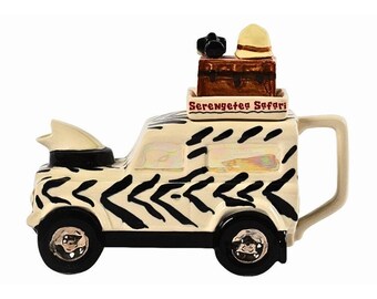 Hand-Painted Land Rover Teapot – Safari Adventure 'Tea for One' UK Gift