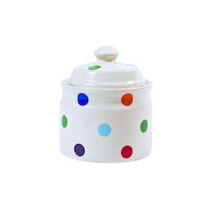 Playful Polka Dot Sugar Bowl - Retro Kitchen Accent