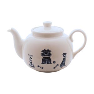 Small Betty Teapot with Dog Breed Designs - Hand-Painted Ceramic Pottery for Pet Lovers
