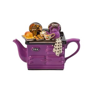 Large Aga Teapot – Sunday Lunch Purple with Kettle, Roast & Yorkshire Details | Novelty Ceramic Teapot Gift | 46oz Collector’s Piece
