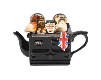 British Sunday Roast Teapot | Aga Style Novelty Teapot Black | Made in Yorkshire UK