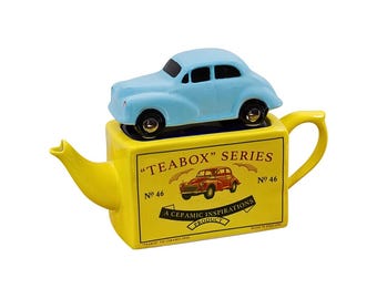 Tea Box Series Morris Minor Teapot Blue | British Classic Car Collectible