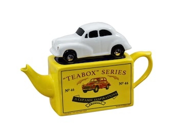 Tea Box Series Morris Minor Teapot Cream | British Classic Car Collectible