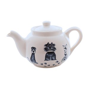 Medium Betty Teapot with Dog Breed Designs - Handcrafted Ceramic Pottery for Dog Lovers