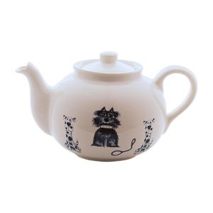 Large Betty Teapot with Dog Breed Designs - Artisan Ceramic Pottery for Pet Lovers and Gatherings