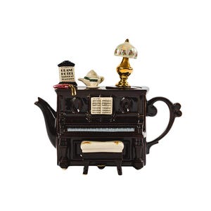 Grand Piano Tea Time: Piano Tea Dance Teapot | Musical Teapot | Grand Piano Gift | Novelty Teapot | Music Lover Gift