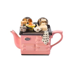 Breakfast Large Aga Style Teapot Pink – Collectible Nostalgic Teapot for Vintage Kitchen Decor