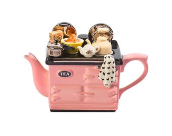 Breakfast Large Aga Style Teapot Pink – Collectible Nostalgic Teapot for Vintage Kitchen Decor