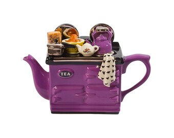 Breakfast Large Aga Style Teapot Purple – Collectible Nostalgic Teapot for Vintage Kitchen Decor