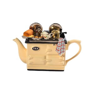 Large Aga Teapot – Sunday Lunch Beige with Kettle, Roast & Yorkshire Details | Novelty Ceramic Teapot Gift | 46oz Collector’s Piece