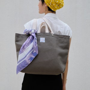 Women Water resistant Laptop Travel tote bag in Grey, Women casual Tote bag, Victoria Canvas Market tote bag - Grey - Victoria 202