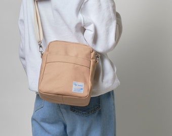 Mini bolso bandolera de lona con material de forro duradero, pequeño bolso mensajero de viaje para mujer, Koala 208 en oro rosa