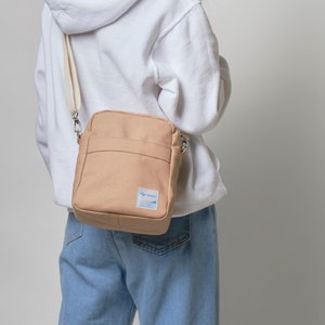 Mini sac à bandoulière en toile avec doublure résistante, petit sac messager de voyage pour femme, Koala 208 en or rose