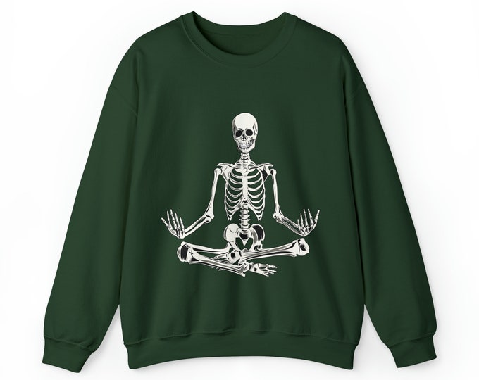 Yoga Skeleton Crewneck Sweatshirt Halloween Hoodie