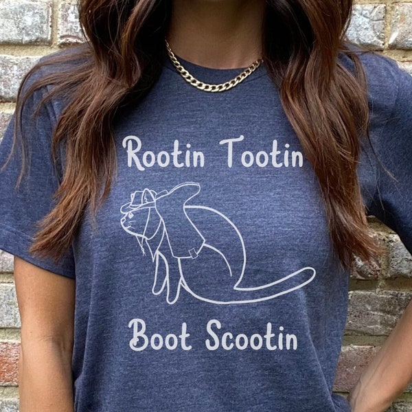 Rootin Tootin Cat Shirt, Funny Cat shirt, Cat Lover Gift, Cat Mom Shirt, Cat Dad Tshirt, Cowboy Cat Shirt, Trendy Cat Shirt