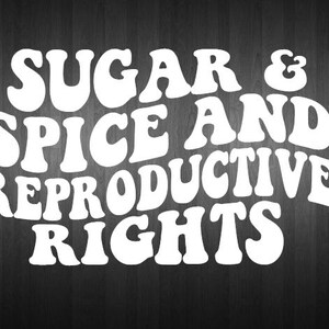 Women&#39;s Rights, Reproductive Health sticker decal, Sugar Spice Rights decal, Trump, JD Vance, Anti-Trump, Democrat, Republican, Human Rights