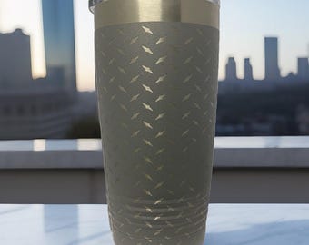 Dad Tumbler (Double Sided), Diamond plate drinkware, Coffee cup, Tumbler Gift For Him