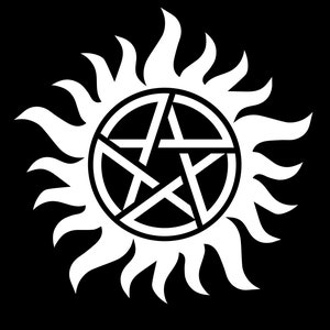 Anti Possession Tattoo Decal, Supernatural Protection Tattoo Sticker, SPN Laptop Sticker, Sam Dean Winchester Car Decal, Family Business