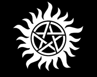 Anti Possession Tattoo Decal, Supernatural Protection Tattoo Sticker, SPN Laptop Sticker, Sam Dean Winchester Car Decal, Family Business