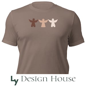 Three Angels Unisex t-shirt, Angel shirt, gift shirt, Gift For Her,  Minimalist tee, Holiday gift shirt, artsy angel design tee, cherub tee