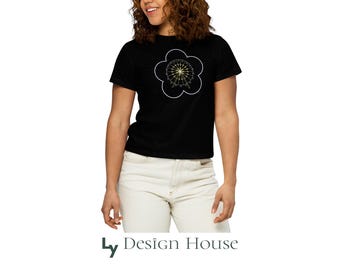 Boho Flower High Waisted Shirt, Cotton Heritage, Extra soft Tee