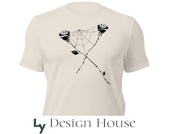 Camiseta Spiderweb Roses: Diseño moderno de Halloween