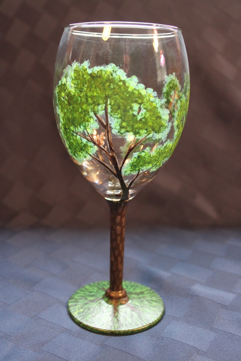 Seasonal Hand Painted Wine Glasses Etsy