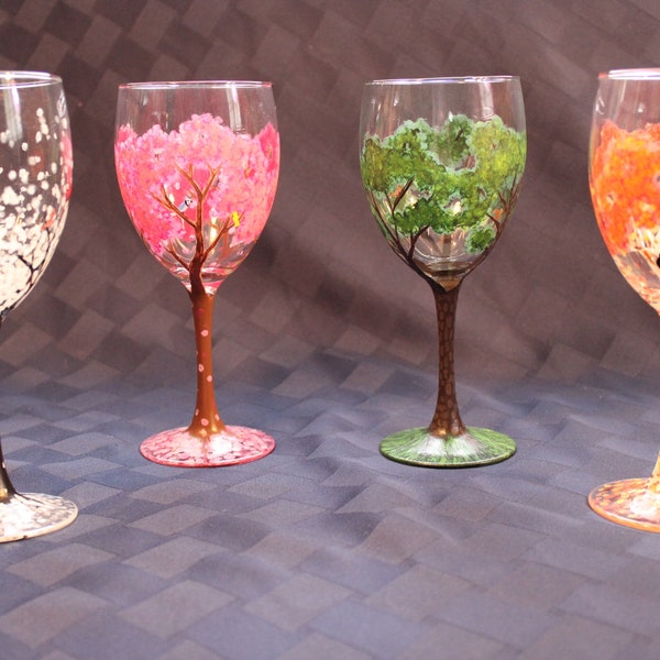 Hand Painted Wine Glasses Etsy