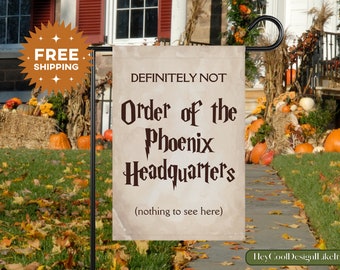 Order Of The Phoenix Headquarters Cute Garden Flag, Outdoor Fall Decor, HP Wizard Spooky Decoration, Welcome Flag, HP Decor, 2023 Decorative