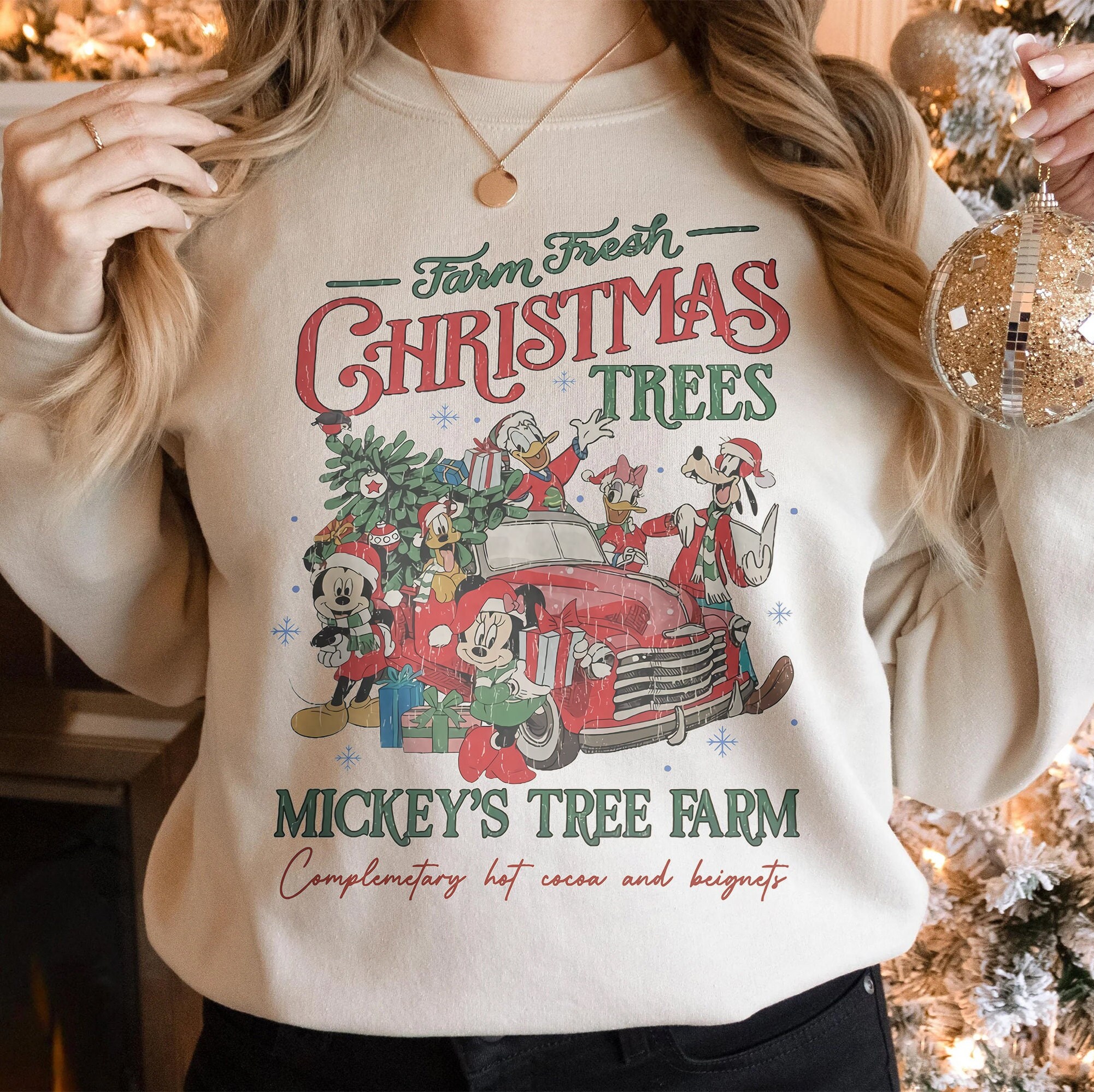Discover Retro Disney Farm Fresh Sweatshirt Crewneck, Mickey's Tree Farm