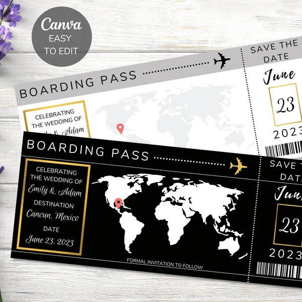 Boarding Pass Save the Date - Etsy