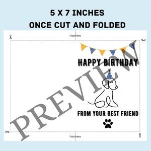 Printable Birthday Card From the Dog, Card From Pet, Dog Dad, Dog Mom ...
