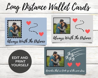 Long Distance Relationship Gift, For Boyfriend or Girlfriend, Romantic Wallet Card, Moving Away Gift, Leaving Home, Printable Download