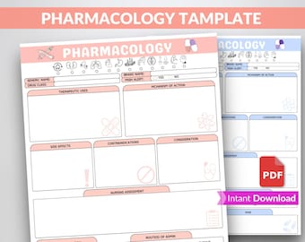 Modello compilabile di farmacologia: guida allo studio per la scuola infermieristica