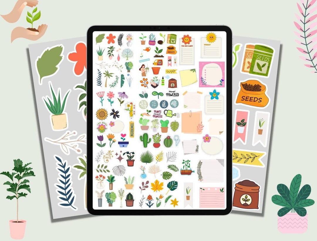 Garden Goodnotes Stickers , Plants Digital Stickers , Goodnotes