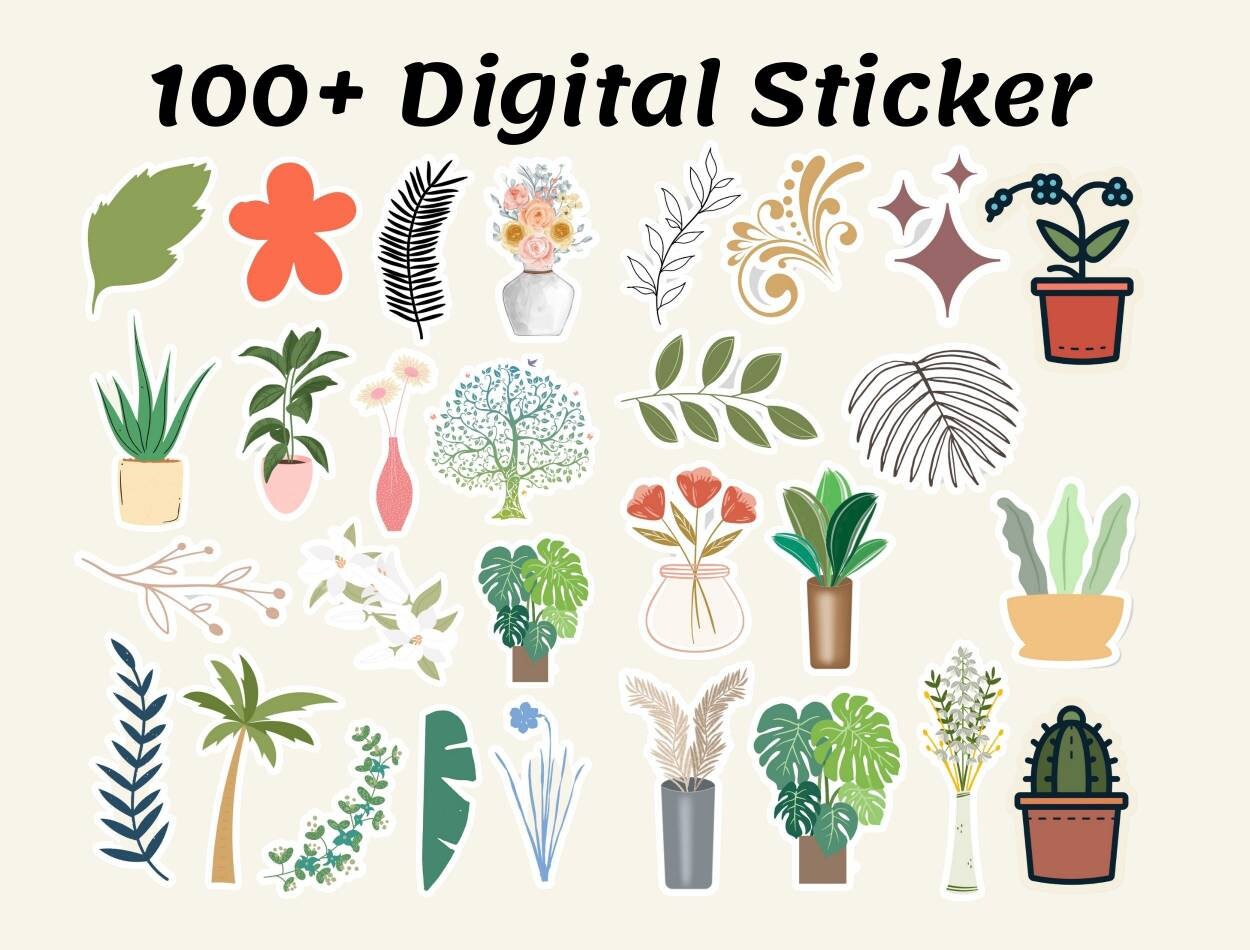 Garden Goodnotes Stickers , Plants Digital Stickers , Goodnotes