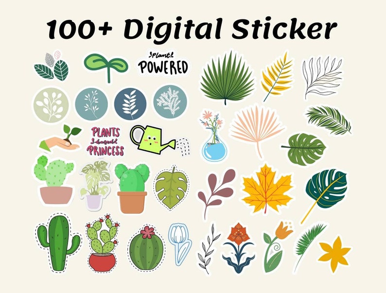 Garden Goodnotes Stickers , Plants Digital Stickers , Goodnotes