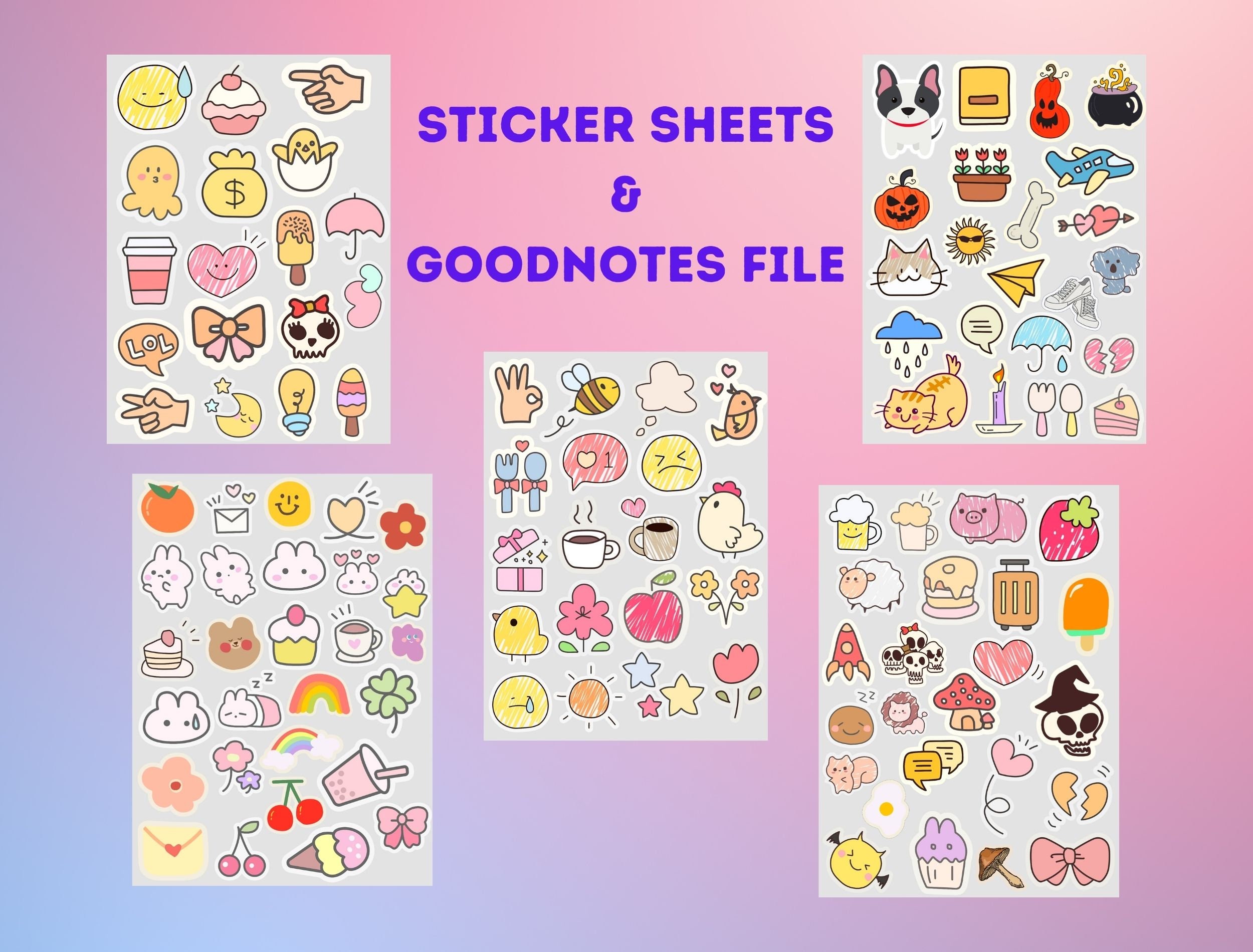 390 Cute Digital Daily Stickers Pack