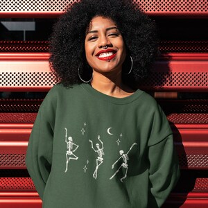 Dancing Skeletons Sweatshirt | Dancing in the moonlight Sweatshirt | Halloween Skeletons Sweatshirt | Dancing in the dark