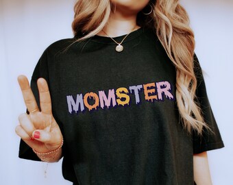 Comfort Colors® Momster Retro Halloween t-shirt, Vintage Halloween Shirt, Retro Fall Shirt, Fall Shirt, Halloween Shirt, Colorful Halloween