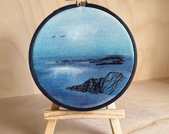 4-inch Micro Embroidery Hoop - Hebridean Beach