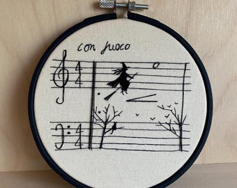 Mini Embroidery Hoop - Witch's Song