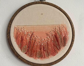 Small Embroidery Hoop - Pink Sunset