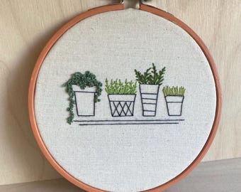Mini Embroidery Hoop - Plants