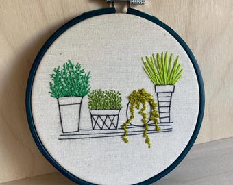 Mini Embroidery Hoop - Plants