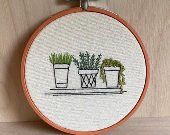 4-inch Micro Embroidery Hoop - Plants