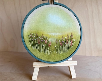 4-inch Micro Embroidery Hoop - Wildflower Landscape