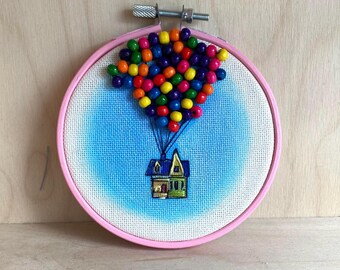 4-inch Micro Embroidery Hoop -Balloon House